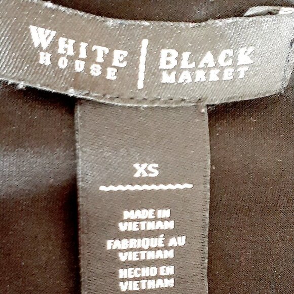 WHITE HOUSE BLACK MARKET Long Sleeve Dress; Black White; Size X-Small - Picture 3 of 5
